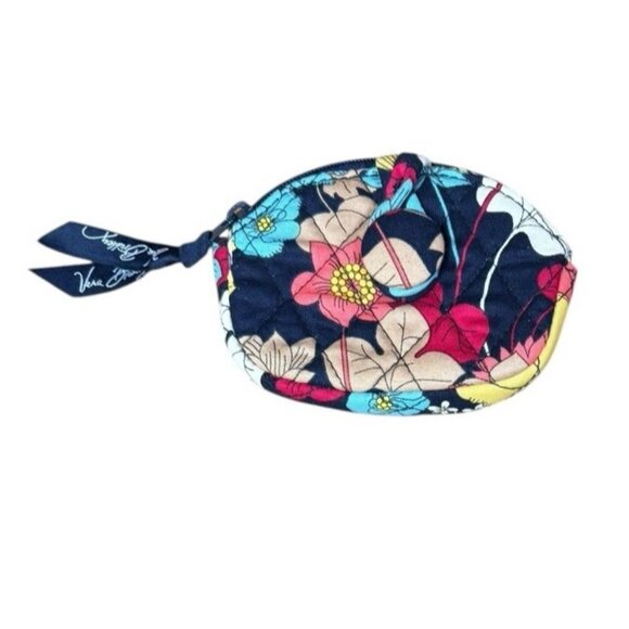 Vera Bradley HAPPY SNAILS Button Zip Coin Purse Small Wallet Case Floral - Picture 1 of 9